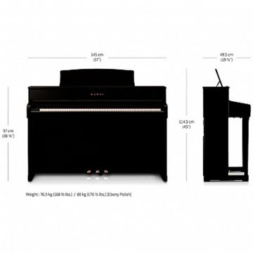 KAWAI CA701 EP - цифровое пианино, 88 клавиш, банкетка, механика Grand Feel III, цвет черный полиров