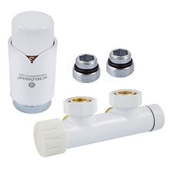 Комплект подключения SCHLOSSER DUO-PLEX 3/4xM22x1,5 Угловой, левый, белый + BRILLANT M30*1,5 + 2 Нип