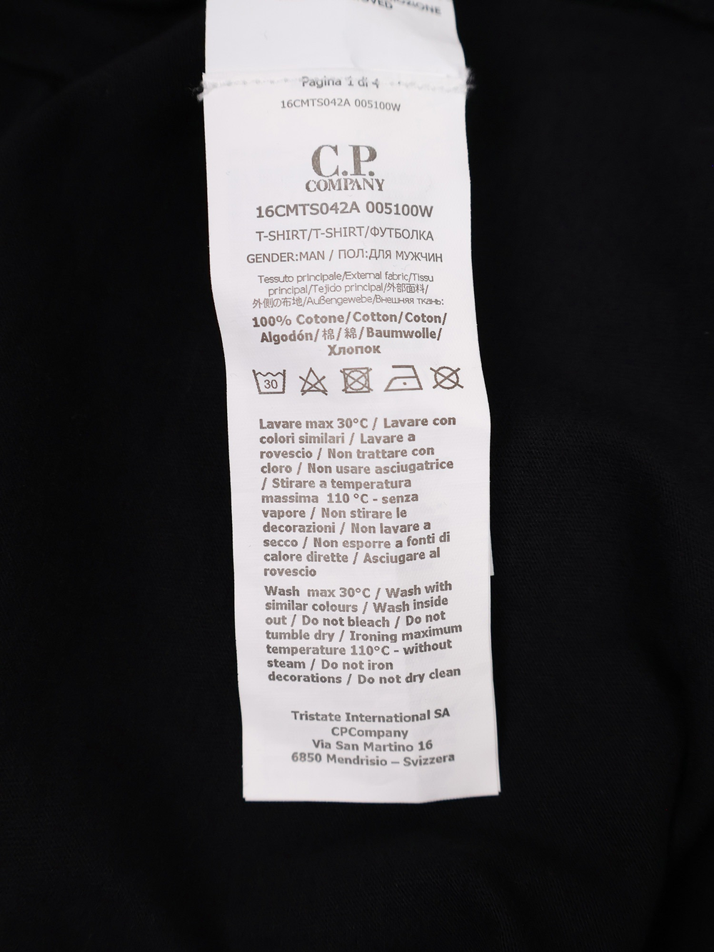 Футболка C.P. Company 30/1 Jersey Label Logo Black