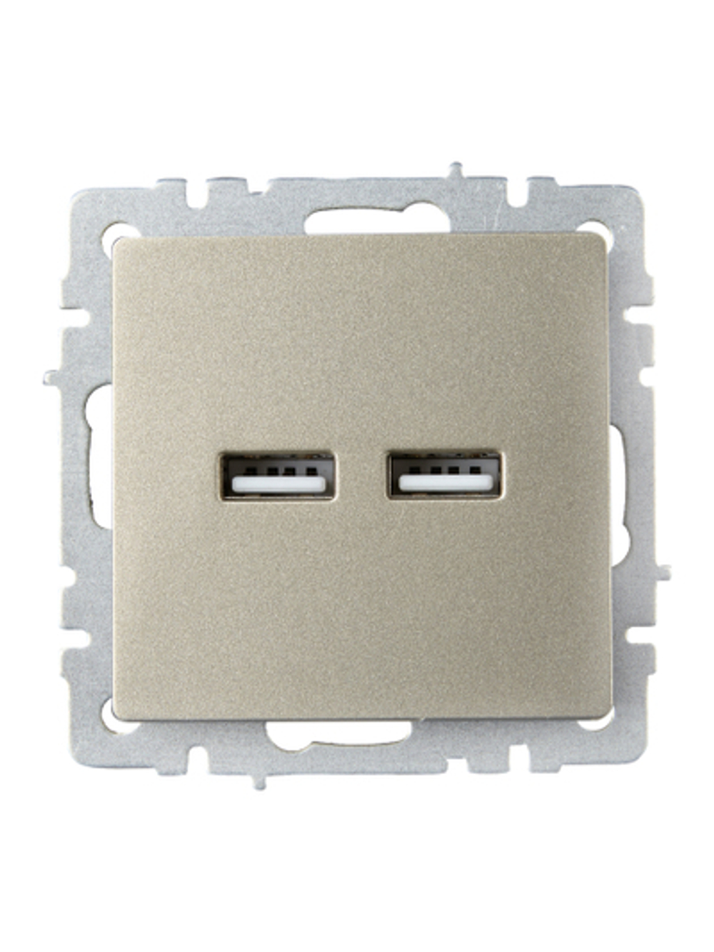 BRITE Розетка USB A+A 5В 3,1А РЮ10-1-БрШ шампань IEK