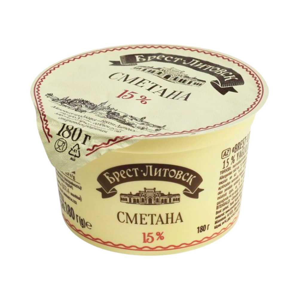 Сметана "Брест-Литовск" 15% 180г