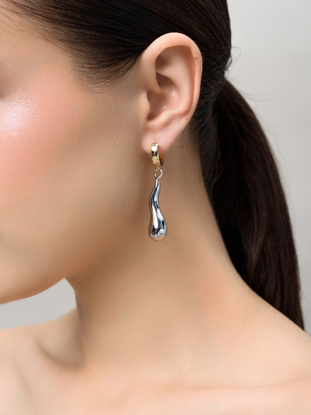 Серьги "Rain Drop" Bicolor