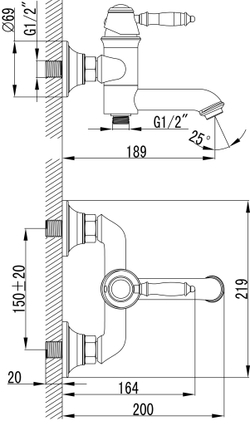 Смеситель для ванны с душем STWORKI Свендборг S02100CR хром