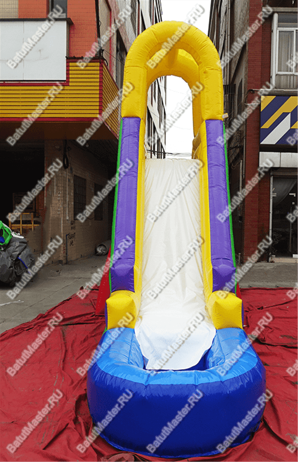 Надувная прямая водная горка с бассейном «Ультра», 9*3*5 м, герметичная