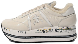 Premiata Beth Молочно-белые с мехом