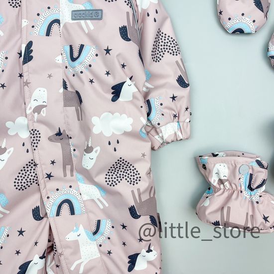 Комбинезон демисезонный "Единороги" пудра