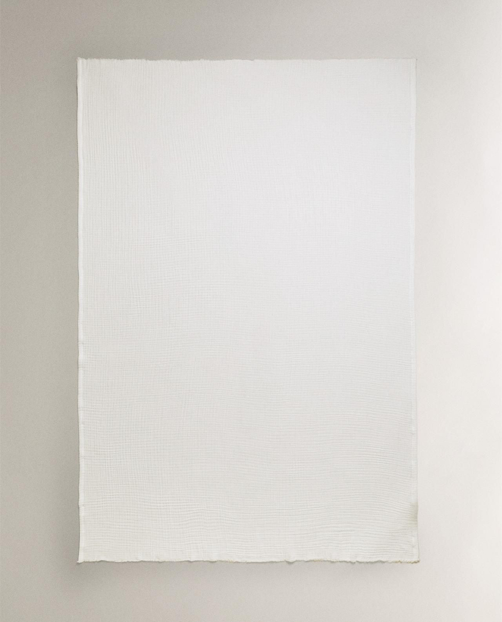 Zara Home - Хлопковое шифоновое одеяло, белый, 220x240 см
