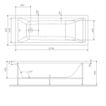 Каркас для ванны 170х70 см AM.PM Gem W93A-170-070W-R Серый