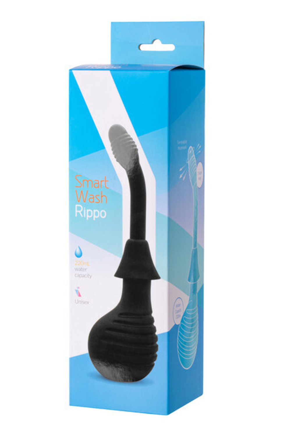 Анальный душ с массажером простаты Smart Wash Rippo (Цвет: черный)