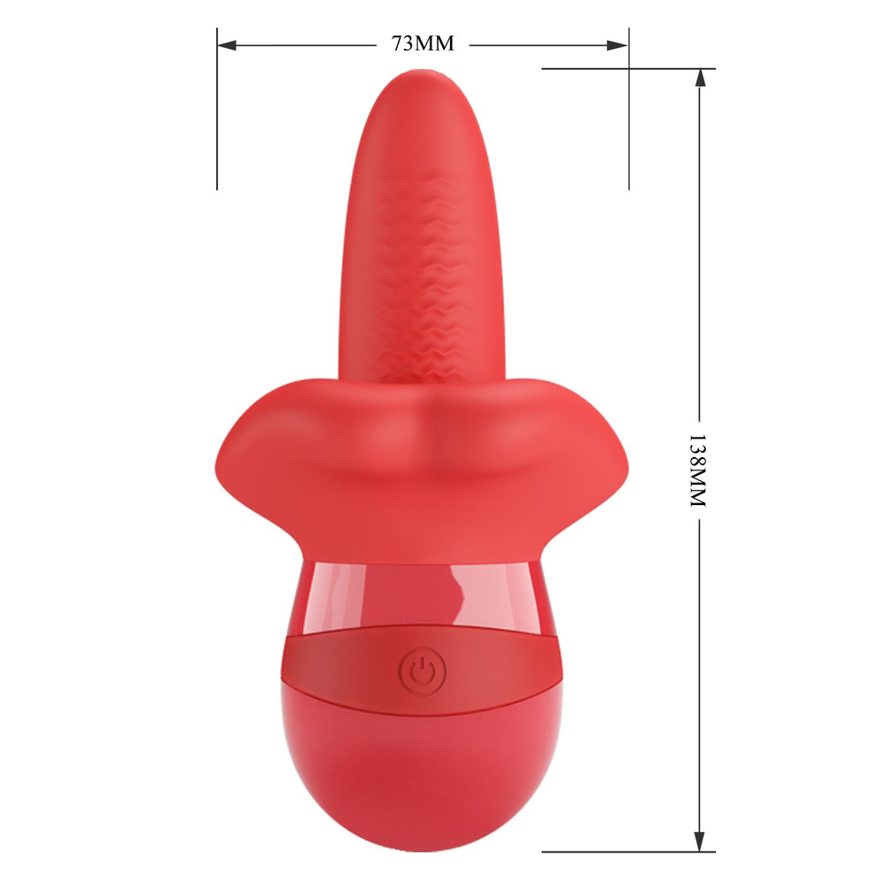 Красный вибратор с подвижным язычком Obelia (Цвет: красный)