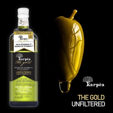 Оливковое масло нефильтрованное Karpea the Gold Unfiltered Extra Virgin 0,5 л, Греция