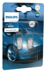 Светодиодные лампы T10 (W5W) Philips LED (блистер, 2шт) нейтральный белый цвет