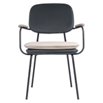 Стул с подлокотниками Pea, велюр, темно-серый/бежевый