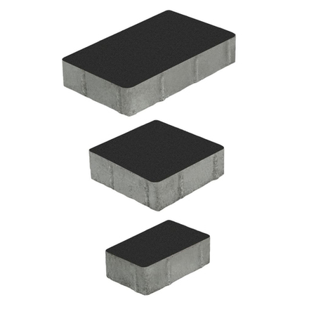 Тротуарная плитка СТАРЫЙ ГОРОД - Стандарт Черный, комплект из 3 видов плит