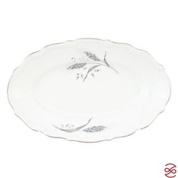 Блюдо овальное плоское 22 см Repast Серебряные колосья