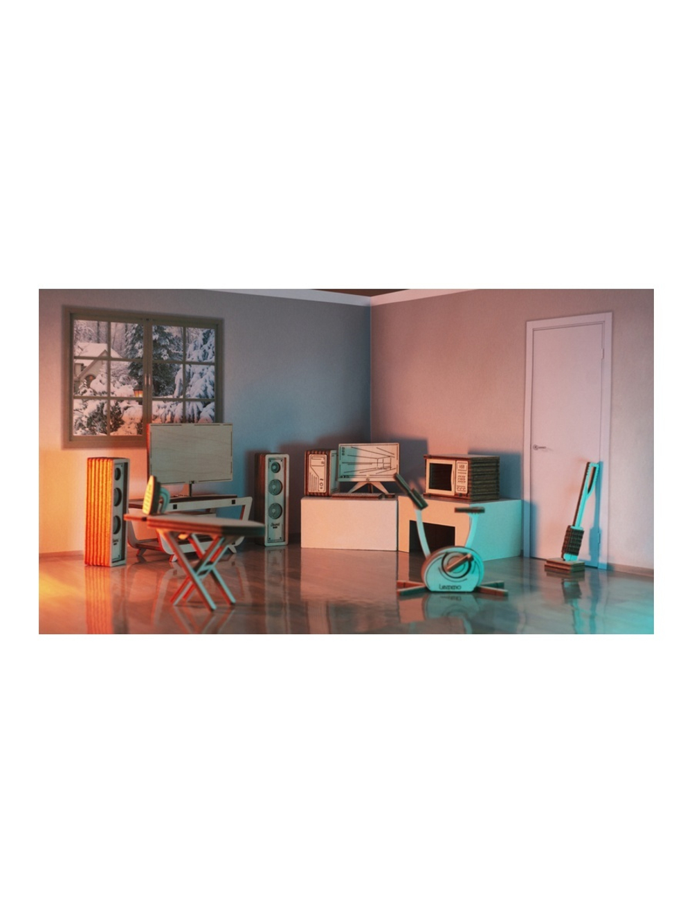 Деревянный конструктор Lemmo МОДЕЛЬ "НАБОР МЕБЕЛИ БЫТОВАЯ ТЕХНИКА", 100 деталей