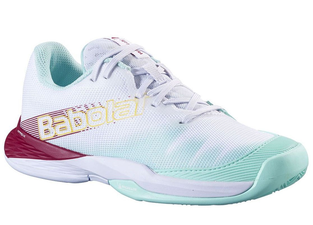 Детские кроссовки для Падел Babolat Jet Premura 2 JR - white/red dahlia