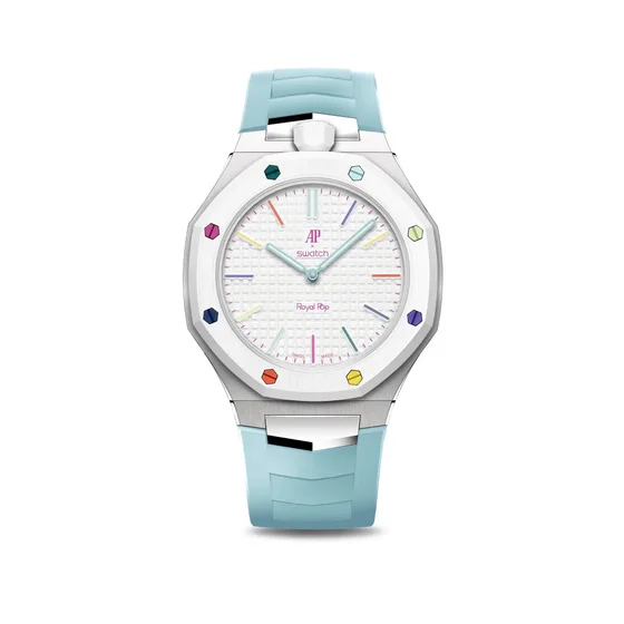 Корпус для часов POP-Swatch x AP - Голубой и Фиолетовый - Комплект из 2 ремешков