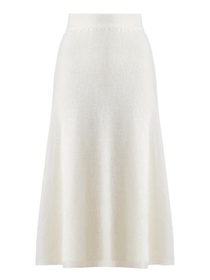 Женская юбка молочного цвета из мохера - фото 1