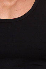 Черная хлопковая майка-борцовка (Размер: XL) (Цвет: черный)