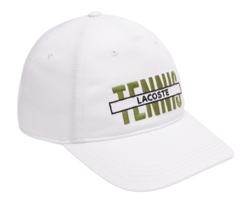 Теннисная кепка Lacoste Embroidered Cotton Gabardine Cap - white