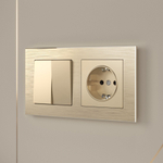 Выключатель двухклавишный (шампань)