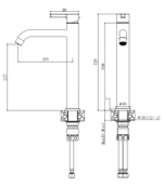 Смеситель VODA "Vessel" для раковины, высокий, нерж, арт. VSL25