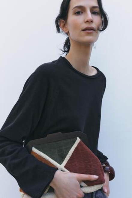 ZARA РАЗНОЦВЕТНАЯ СУМКА, ЭКРЮ