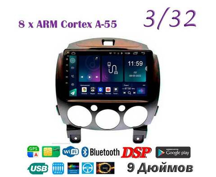 Topway TS18 3+32GB 8 ядер для Mazda 2, Demio 2007-2012