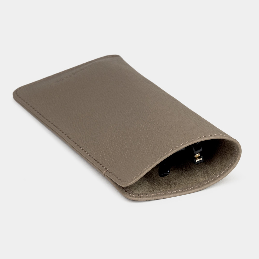 Футляр кожаный для очков Lunette бежевого цвета