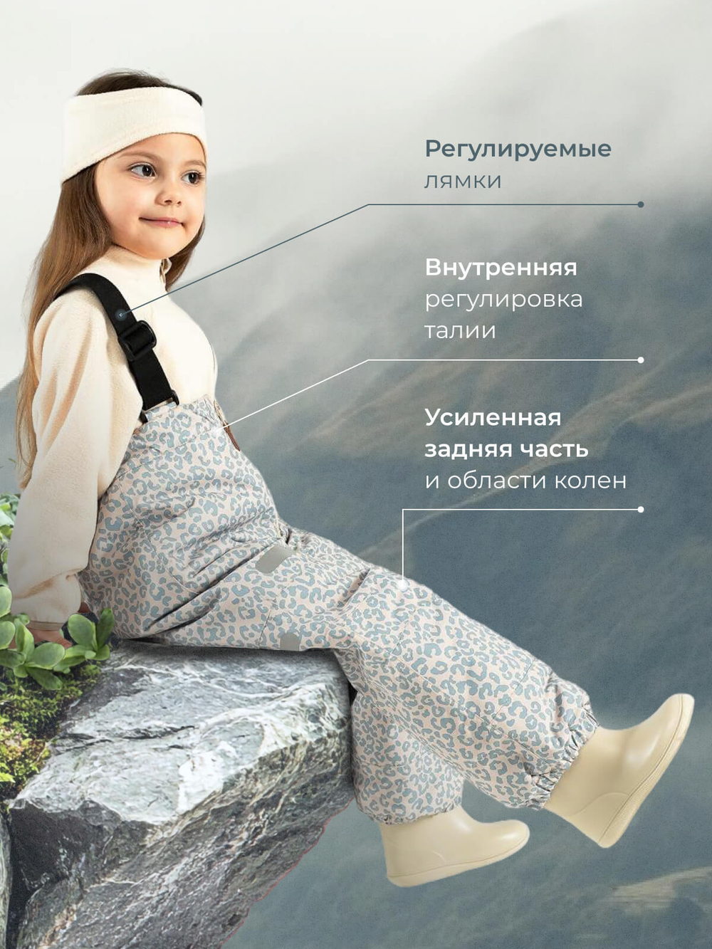 Брюки непромокаемые Mjölk Blue Leopard