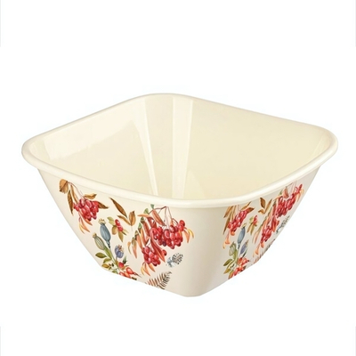 Миска квадратная 2л с декором (бежевый)