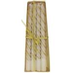 Свеча «Праздник» (набор 4 шт) 20 см, Белый/Золото