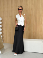 Костюм юбка макси и жилет изо льна