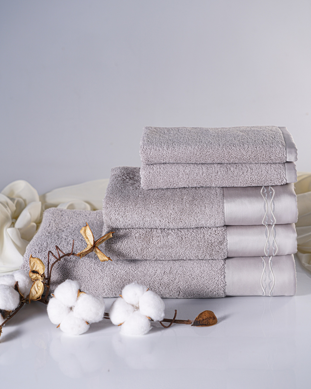 Набор полотенец 3шт Claire Batiste Atelier Loire серый