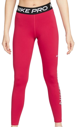 Леггинсы Nike Pro Dri-Fit Tight Hi Rise Leggings - mystic hibiscus/black/white