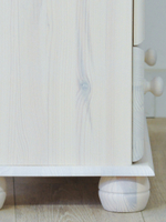 Шкаф витрина 3 двери 2 ящика Бритта из массива сосны, белый