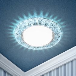 DK LD25 BL/WH Светильник ЭРА декор cо светодиодной подсветкой Gx53, голубой