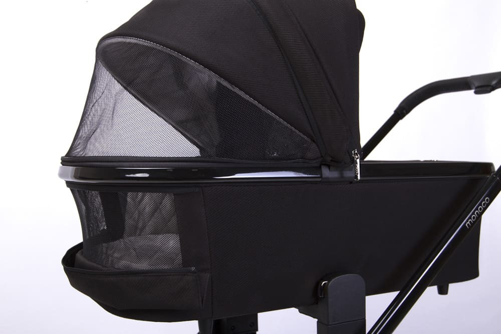 Коляска детская Peppy Monaco 2 в 1 Brilliant black (черный), рама черный глянец