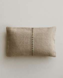 Zara Home наволочка декоративная из льна, зелёный, 30x50 см
