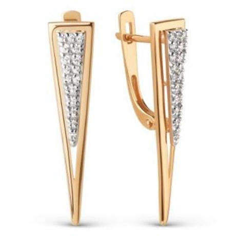 Серьги из золота с фианитами