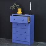 Синий деревянный комод Раст 4 ящика для хранения вещей и игрушек с органайзерами, из массива сосны
