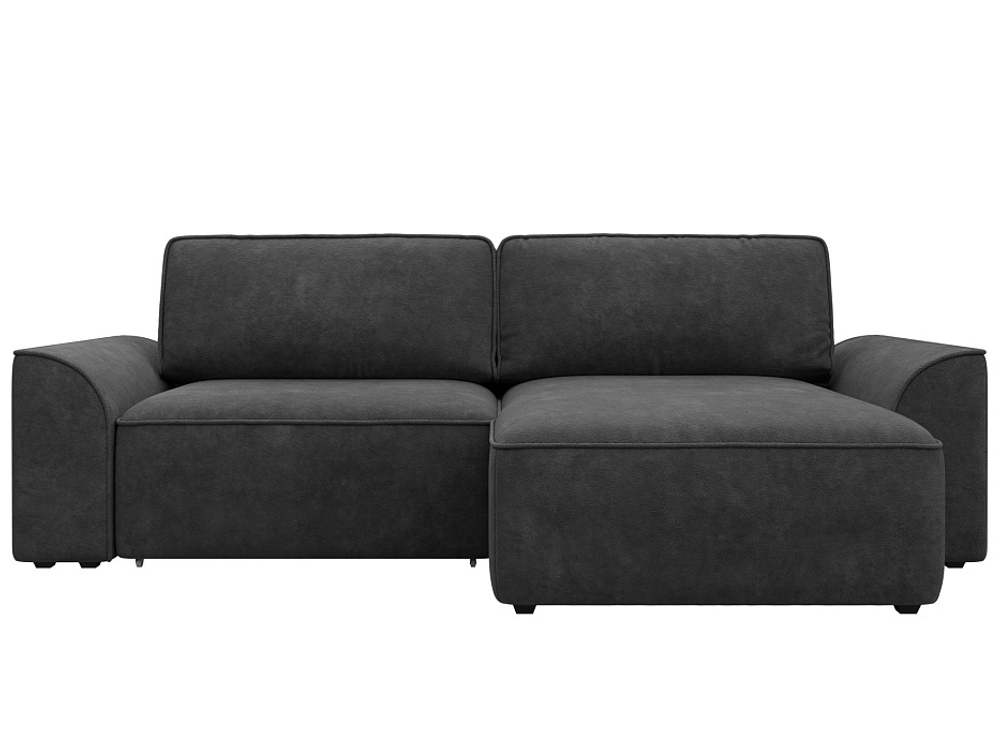 Диван угловой Лига-048 НПБ, BRUT 16 темно-серый, Велюр, 128270