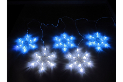 СНЕЖИНКИ без контр. LED-SNOW-CL-60-1.2M-240V/B+W