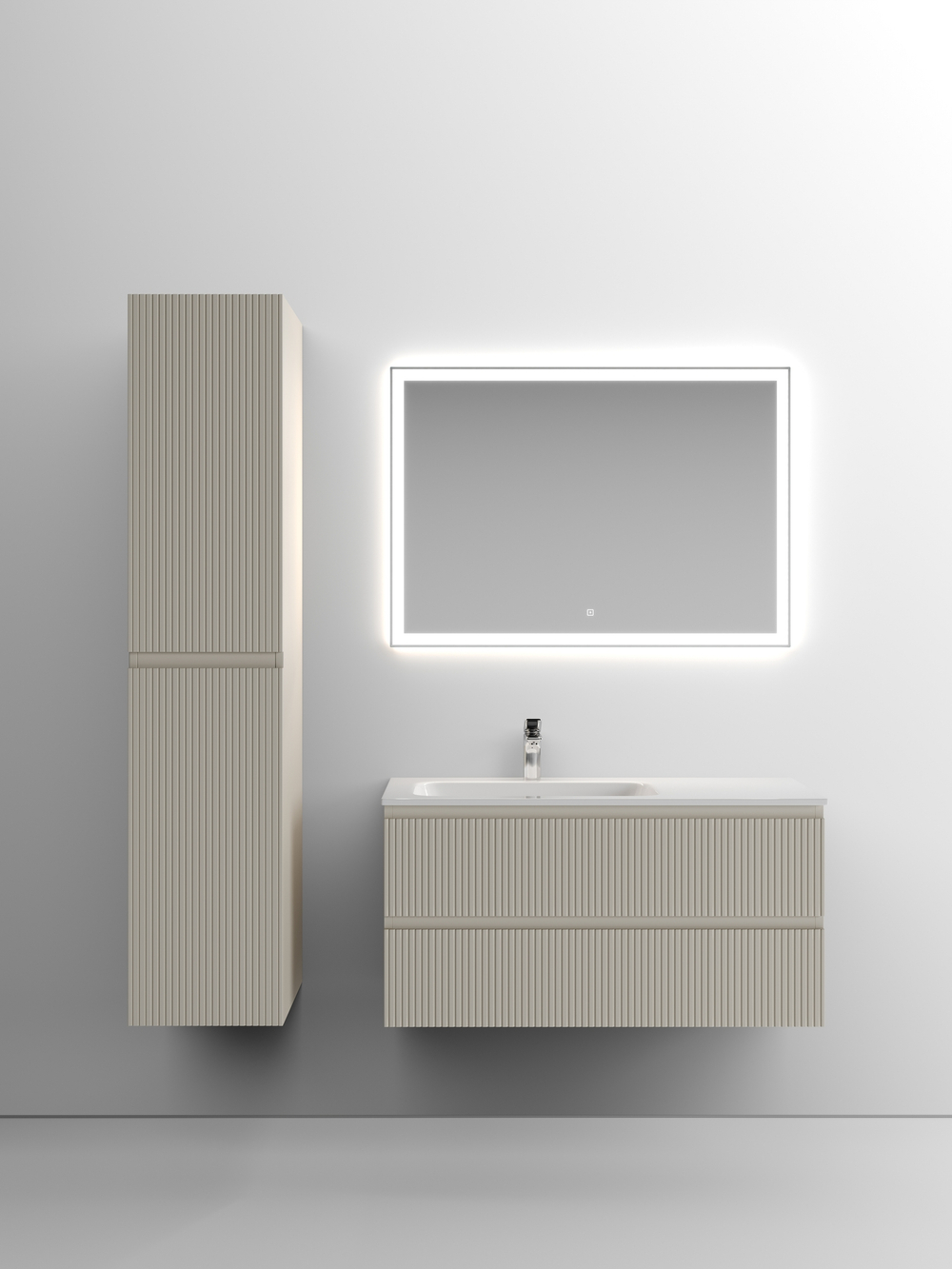 Тумба с раковиной Sancos Snob T 100 см SNT100LCE левая, beige soft