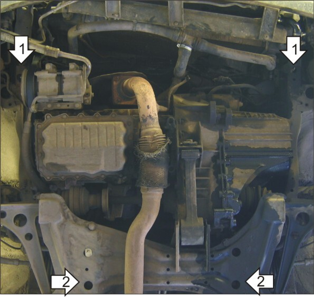 Защита картера Двигателя, КПП. 2 мм, Сталь. для Ford Galaxy 2010-2015, Ford Galaxy 1995-2000, Ford Galaxy 2000-2006 MOTODOR.00724