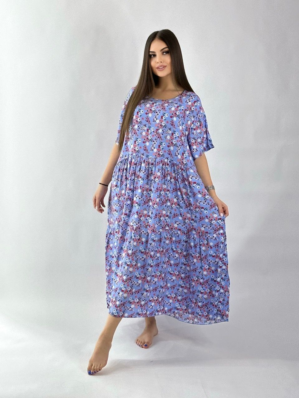 Платье ярусами короткое 65