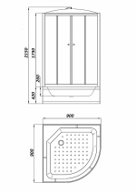 Душевая кабина Parly Tomorrow EF921, тропический душ, матовое стекло, ABS-поддон