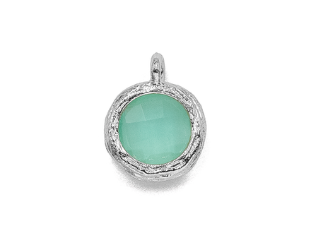Подвеска Круглая-mini с мятным кристаллом, 9,5мм