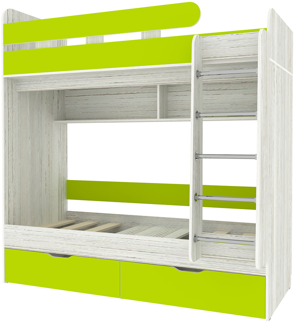 Двухъярусная кровать КарИВи Юниор 5 80х190 Винтерберг Лайм